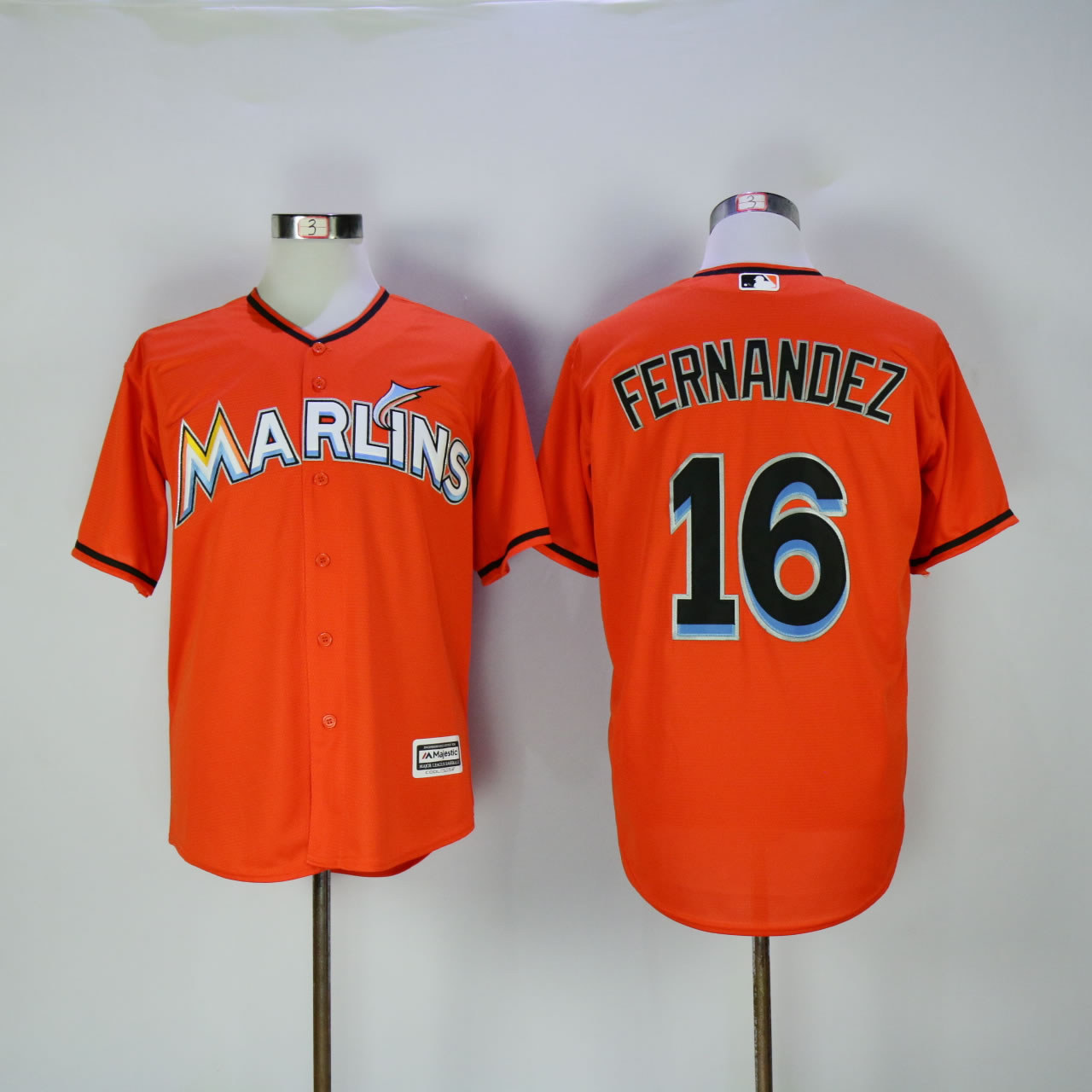 Men Miami Marlins #16 Fernandez Orange MLB Jerseys